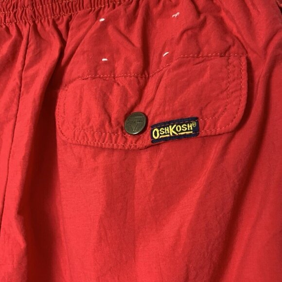 VTG 80s Oshkosh Bgosh Mens Red Nylon Jogger Pants Size 26/29 USA Streetwear - Picture 10 of 12